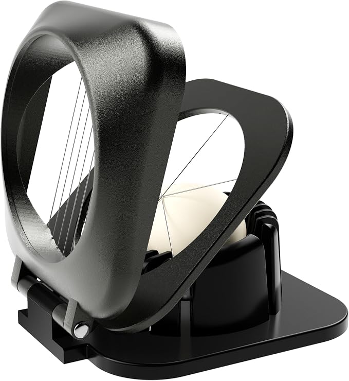 Multipurpose 3 in 1 Heavy Duty Egg Slicer, Stainless Steel Wire, Black Grey | Not Dishwasher Safe, Rust Resistant, Egg Cutter for Hard Boiled Eggs, Soft Food and Soft Fruit, Salads, Butter, Cheese, Spam