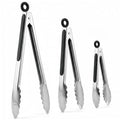 Stainless Steel Kitchen Tongs Set of 3, 7/9/12 Inch, Heavy Duty | Cooking Tongs for BBQ, Grilling, Air Fryer, Serving & Salad; Silicone Grips, Locking Ring, Hanging Loop; Metal Utensil Set