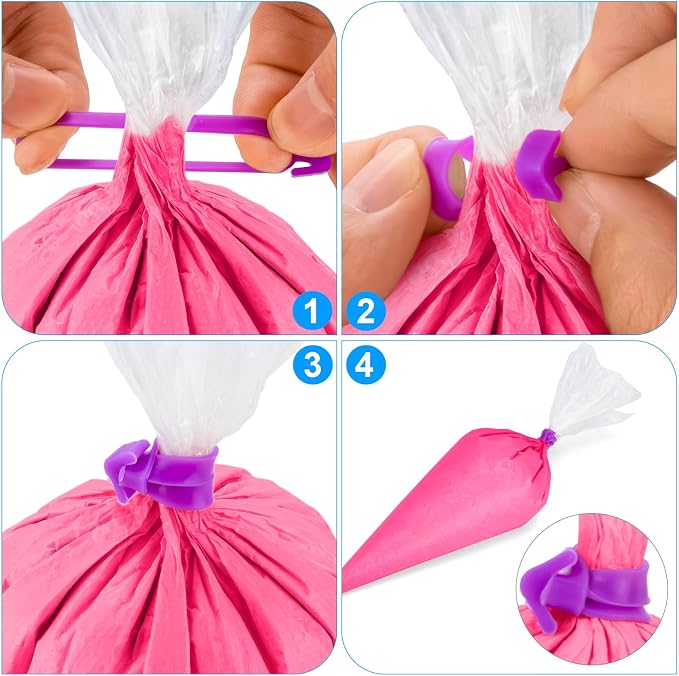 Piping Bags Set, Pastry Bags, Frosting Bags, Cake Decorating Bags | 100Pcs Pastry Bags, 12 Inch Bags Piping Bags Disposable with 3 Bag Ties, 3 Clips & 1 Scriber Needle