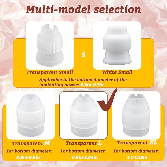 10 Pack Piping Bag Couplers for Icing Nozzles, Large Couplers for Piping Bags, Transparent - Large Sized