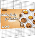 2PCS Cooling Rack for Cooking and Baking, 16" x 10" Wire Rack,Silver | Thick Wire Rack, Oven & Dishwasher Safe, for Roasting, Grilling, Drying, Fits Half Sheet Pan