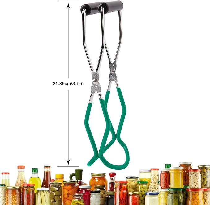 Canning Jar Lifter Tongs, Canning Supplies | Stainless Steel Jar Lifter with Grip Handle for Home Kitchen, Cyan
