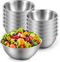 12 Pcs Stainless Steel Mixing Bowls with Graduations, 1.27QT Stainless Steel Bowls, Nesting Metal Prep Salad Bowl, Metal Serving Reusable Baking Food Storage Containers Kitchen Cooking(7.5 x 3 Inch)