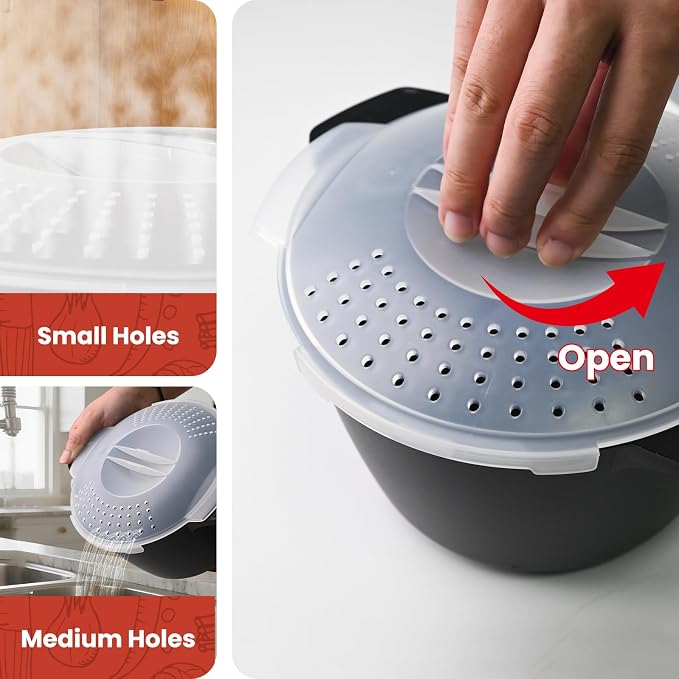 Small Microwave Cookware Steamer 1 Quart Vegetable Cooker for Cooking | Microwave Cooker with Food Container, Removable Filter and Lockab - BPA Free, Dishwasher Safe