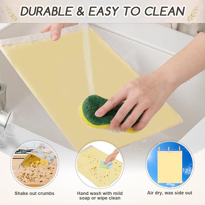 2 Pack Beeswax Bread Bags for Homemade Bread, Sourdough Storage XL 17"x13" | Reusable Bees Wax Bread Bag & Keeper, Natural Canvas with Premium Box for Home Baking, Freezer Storage & Outdoor Use
