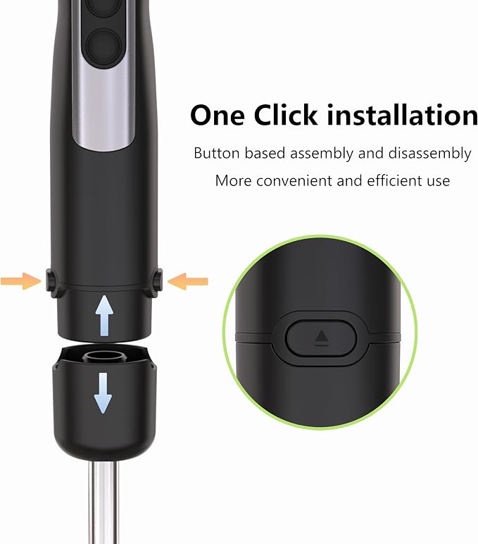 Immersion Blender, Corded Electric Stick Mixer, 1000W Motor, 12 Adjustable Speeds, Comes with a Measuring Cup, Suitable for Baby Food, Purees, and Soups