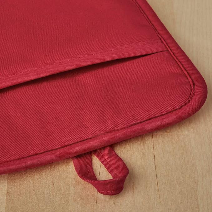 KitchenAid Ribbed Soft Silicone Pot Holder 2-Pack Set, Passion Red, 7"x9"