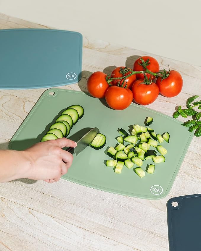 3-Piece Premium Silicone Cutting Board Set, Flexible, Non-Slip, Knife-Friendly. BPA Free, Non-Toxic, 100% Food-Grade Silicone