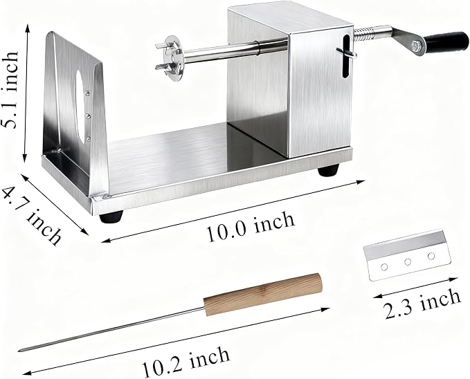 Tornado Potato Spiral Cutter, AIDOIT Manual Stainless Steel Potatoes Twister Cutter