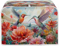 Hummingbird Flower Print Toaster Covers 2 Slice Wide Slot Dustproof Floral Fingerprint Protectors and Greasy Protection Anti-sputtering Machine Washable Women Gift