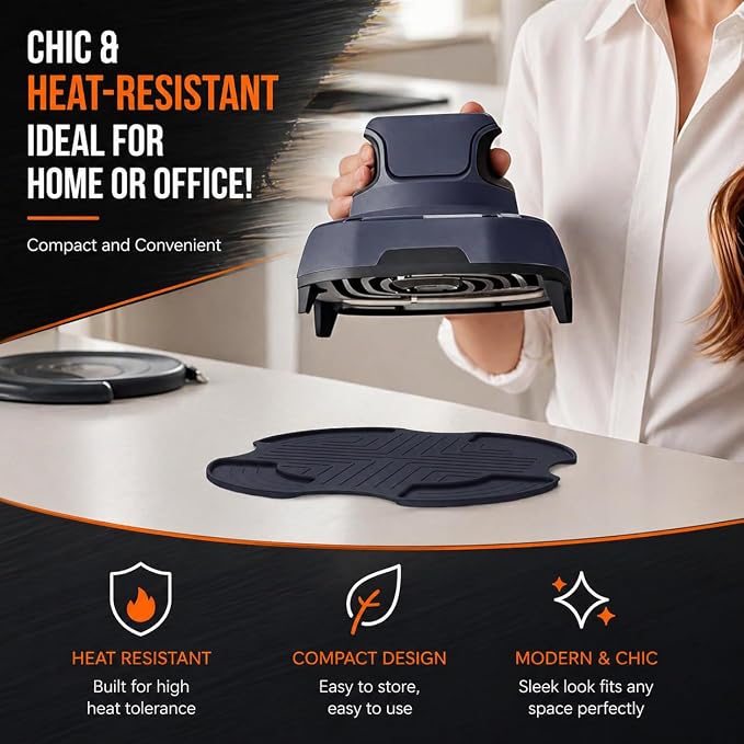 Tailored Ninja Crispi PowerPod Silicone Trivet – Hot Pads for Ninja Crispi Glass Air Fryer Accessories, Heat-Resistant, Non-Slip, Protection for Countertop, Fit Ninja FN101GY | FN101SG | FN101ST