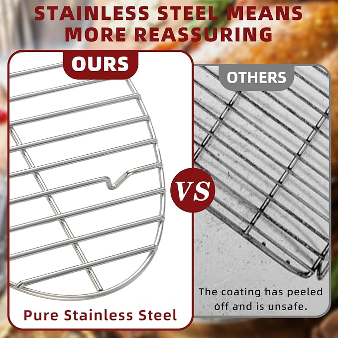 12.4" Roasting Rack,Stainless Steel Cooling Rack, Oven & Dishwasher Safe Baking Rack for Turkey Chicken Roasting, Perfect for Thanksgiving Christmas Gift for Dad Mom Wife