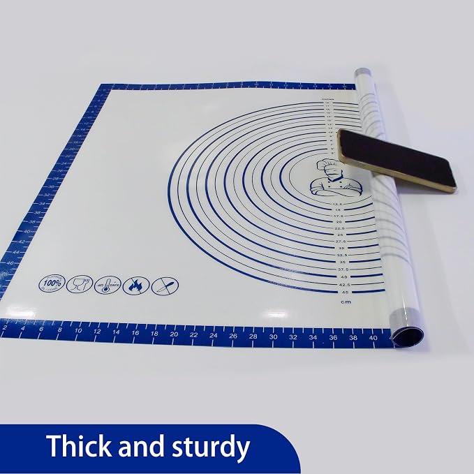 Pastry Dough Mat Silicone Baking Mats for Rolling Out Dough,Kneading Sheet,Silicone Sheet for Kitchen Counter blue, 24 * 32in