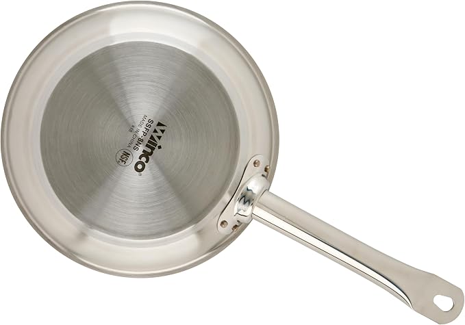 Winco 8" Stainless Steel Fry Pan, Non-Stick | Dishwasher safe, Induction compatible, Great for Sauteing, Searing, Frying and Restaurant Kitchens