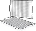 HULISEN Cooling Rack 2-Pack, 16 x 10 Inch Nonstick Baking Rack with Handles | Fits Half Sheet Pan, Oven Safe 500°F, Easy Lift Design for Cookies, Cakes & Baked, Cookie Cooling, Baking, Cooking, Grilling