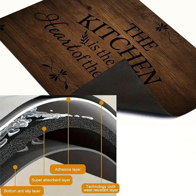 HOMETITUTE Stove Top Cover 28x20 Diatomite Rustic Wood Grain Heat Resistant