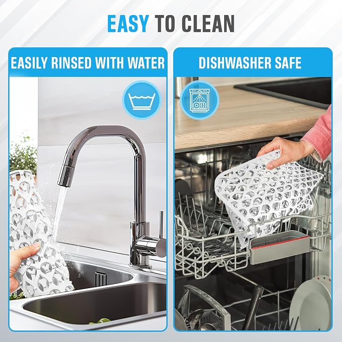 Silicone Sink Protectors for Kitchen Sink – 2 Pack Kitchen Sink Mats for Bottom of Sink – Heat-Resistant, Dishwasher-Safe Sink Grid – Non-Slip Sink Accessories, Flexible Sink Protector Mat – White