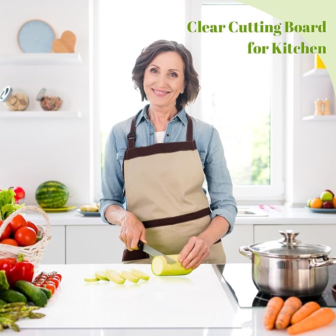 Wesiti Large Acrylic Cutting Board with Lip Non Slip 30"L X 20"W White Cutting Board Chopping Acrylic Countertop Protector Cover Shatter Resistant for Home Restaurant Kitchen Sink Stove