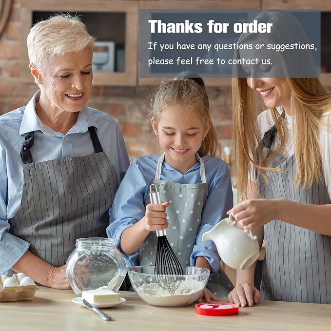 OYV Black Silicone Whisk Set of 3, 8/10/12 Inch, Non-Scratch | BPA-Free Silicone, Heat Resistant Up to 480°F, Stainless Steel Core, Dishwasher Safe, Nonstick-Safe