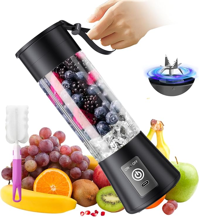 Small Portable Shakes & Smoothie Blender - 13 Oz Personal Size Blender | 380ML BPA Free Traveling Juice Cup, High Blending Speed of 20,000 Rpm, Squeezing Juice Suit in Sports/Office/Home/Travel