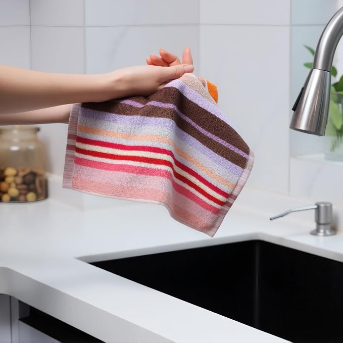 Dish Cloths for Washing Dishes, Kitchen Hand Towels WashCloths | Good Absorption, for Cleaning Drying Wiping, Dish Rags ,quick dry, 100% Cotton,12x12 inches, Pack 8 Wash Cloths