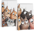Jztco 2 Pcs Cute Cat Kitchen Towels, Cats Gifts Soft Absorbent Hand Towels | Cat Lover Gifts for Women Mom Dish Cloths for Drying Dishes, Waffle Dish Towels for Kitchen Home Bathroom Decor