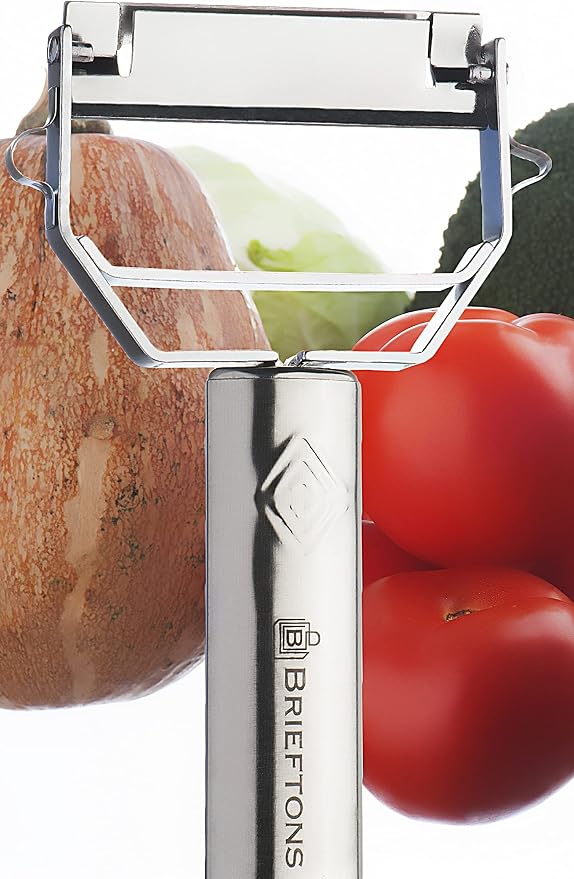 Brieftons Julienne Peeler/Cutter/Slicer: Serrated Stainless Steel Fruit/Vegetable Peeler & Julienne Slicer