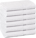 Towel and Linen Mart 100% Cotton White 6 Pack Bath Towel Set, Quick Dry, Super Absorbent, Light Weight, Soft Feel for Hotel, Spa and Bathroom (27 X 54) (White, 27 x 54 6 Pack)