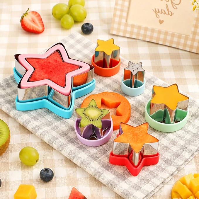 laxizar 8 Pcs Star Cookie Cutters Set Stainless Steel Biscuit Cutter