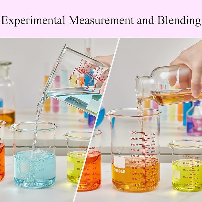 High Borosilicate Glass Measuring Cup-V-Shaped Spout,1000ml(32OZ) Glass Measuring Beaker for Kitchen or Restaurant, Easy to Read
