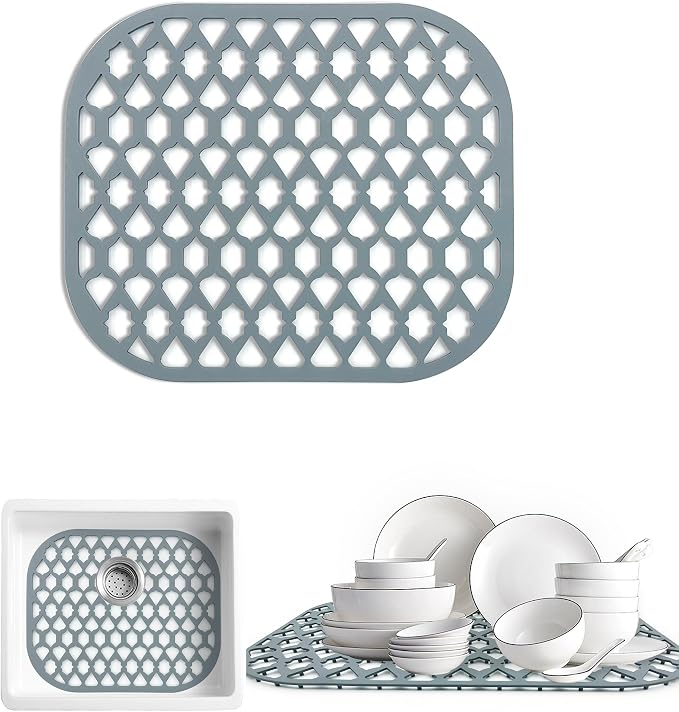 Silicone Kitchen Sink Protectors Mats - 12" 13" 14" 16" 18" 19" 21" 22" 24" 25" 26" 28" 30", Heat Resistant, Machine-wash (13”x11”)