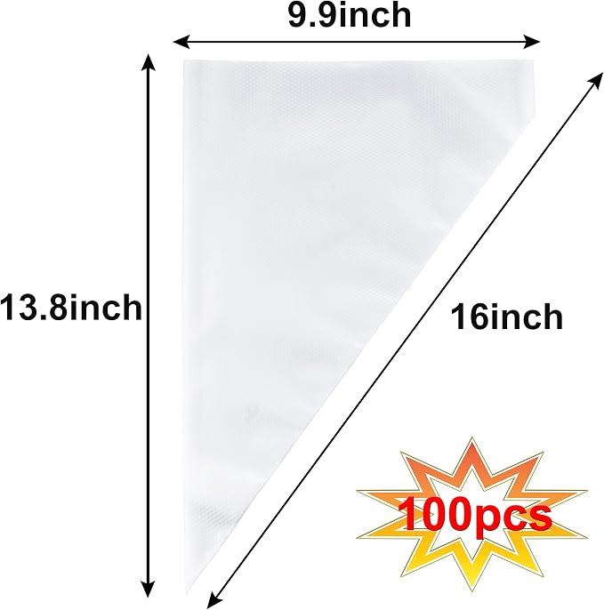 Piping Bags, Pastry Bags 100PCS 16 Inch, Disposable Icing Piping Bags | Tipless Icing Piping Bag For Cookie/Cake Decorating Supplies, Anti Burst And Non-Slip Thicken Cake Decorating Bags