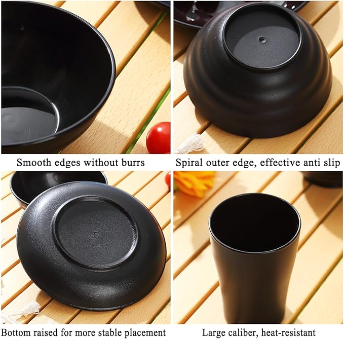 Kyraton Camping Utensils, Portable Travel Silverware Set with Reusable Light Weight Mug, Bowls and Plate, Stainless Steel Cutlery Set, Camping Mess Kit for 1 Person