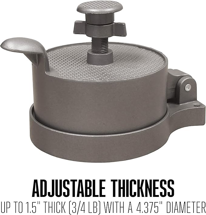 Weston Burger Press, Makes 4 1/2" Diameter Patties for Hamburger, Crab Cakes, Sausage, 1/4lb to 3/4lb, Single, Non-stick Heavy-Duty Cast Aluminum (07-0301)