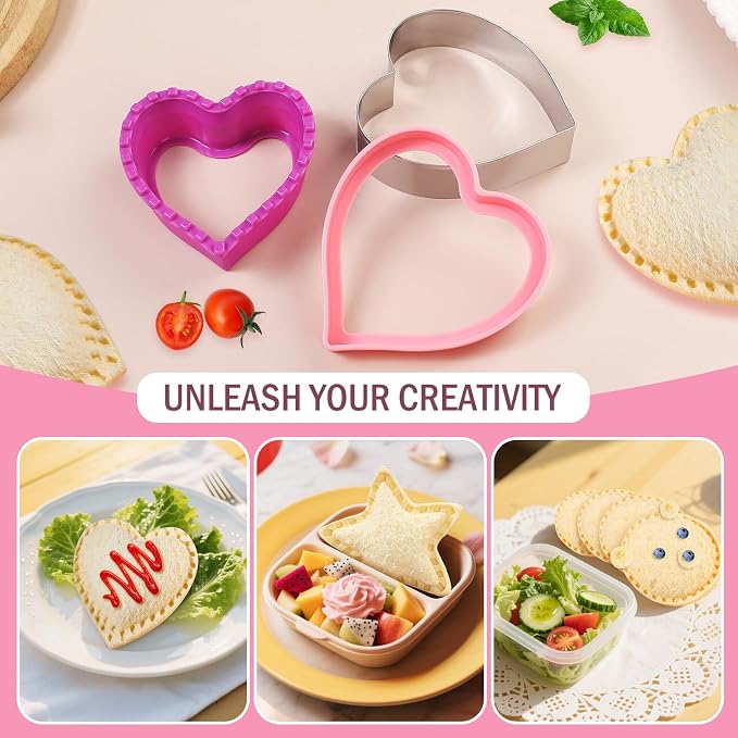 laxizar 8 Pcs Sandwich Cutter Cookie Cutter Uncrustable Bread Maker