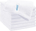 HOMEXCEL 8PK Microfiber Cleaning Cloth, Cleaning Rags for Home, 11.5x11.5in | Reusable, Lint Free, Scratch-Free and Highly Absorbent Towels for Kitchen, Window and Glass, Cars, White