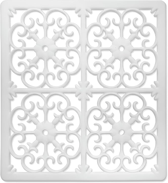 GASARÉ, Extra Large, Thick, Silicone Trivet for Hot Dishes, Pots, and Pans, Heat Resistant Mat for Countertop, Hot Pad for Kitchen, Easy to Clean, 12 x 11 x 3/8 Inches, White