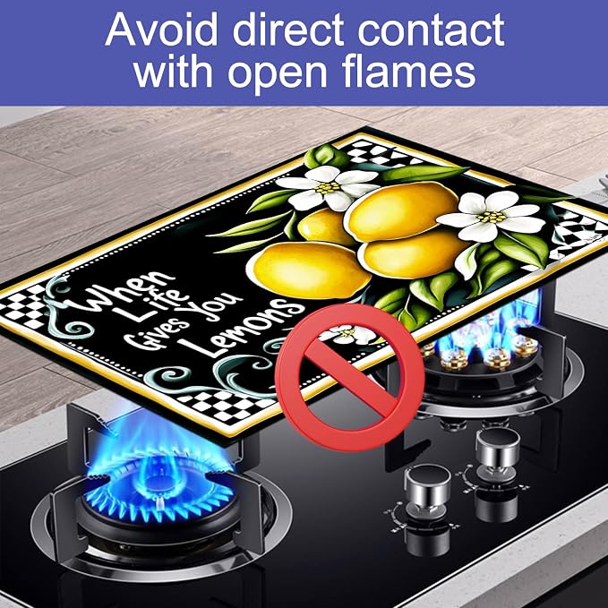 HOMETITUTE Lemons Stove Top Cover 28x20 Diatomite Heat Resistant Mat