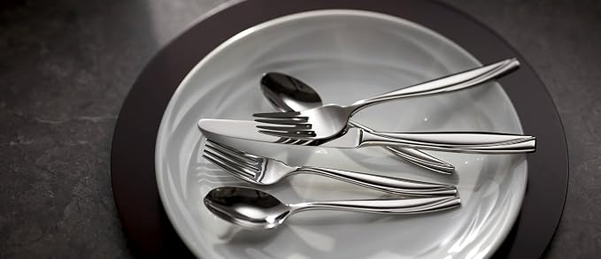 Oneida Camlynn Salad Forks Silverware Set for 4, Flatware | mirror finish, dishwasher safe | cutlery set for kitchen and dining, utensil set, wedding silverware, heavy duty