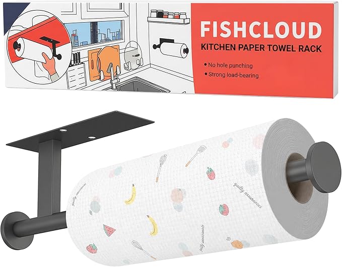 Paper Towel Holder Wall Mount,No Drill,SUS304 Steel, Space Saving | Maximize countertop space with secure roll storage. Fits kitchens, bathrooms, RVs and pantries with flexible mounting options