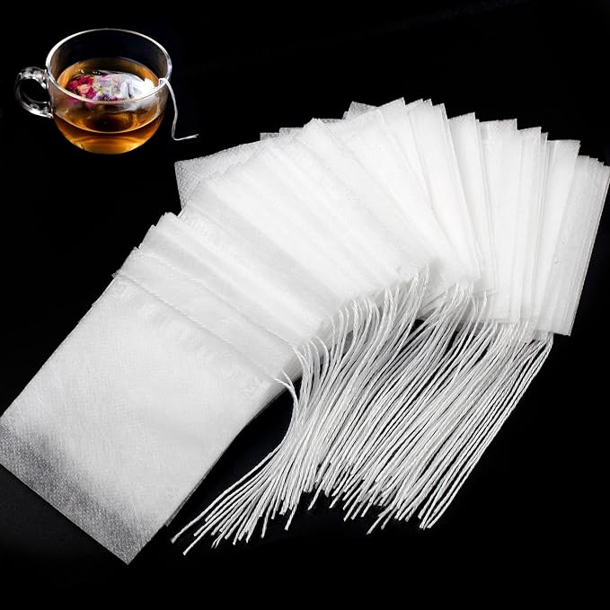400pcs Disposable Tea Bags for Loose Leaf Tea, Tea Filter Bags with Drawstring, Corn Fiber Empty Tea Bags for Loose Leaf Tea
