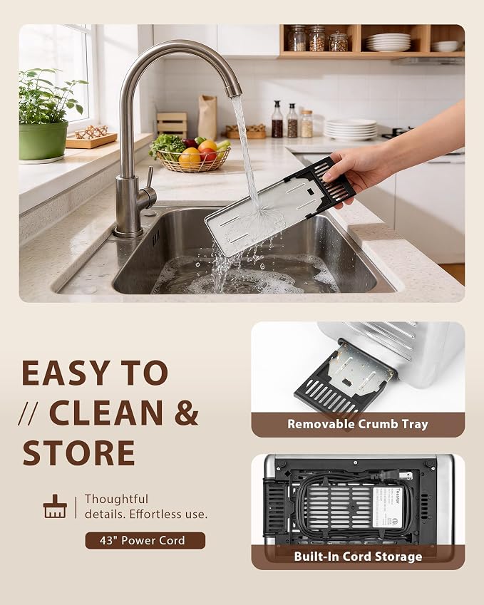 2 Slice Touchscreen Toaster with Digital Countdown & Bagel Mode | 1.5" Wide Slots, Single-Side Toasting, Bread, Waffle & Muffin Presets, Memory, 6 Shade Settings, Defrost & Reheat