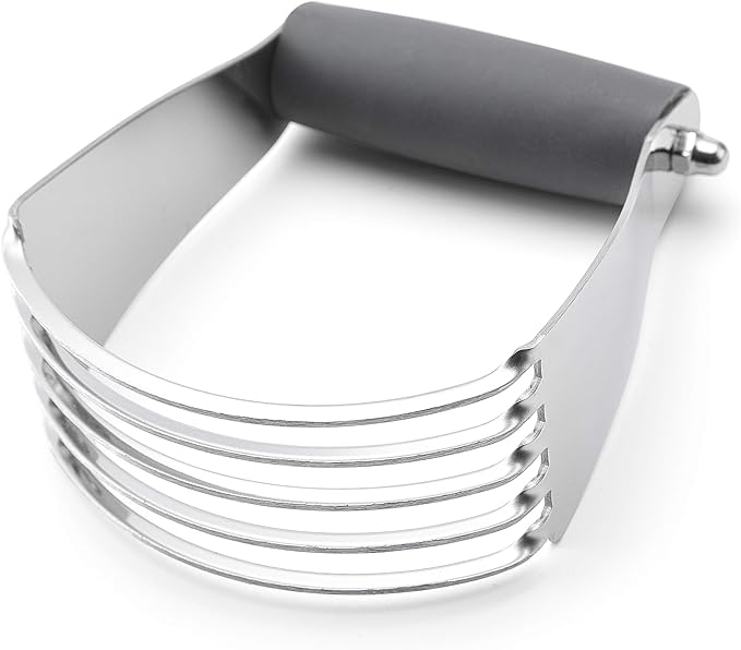 Spring Chef Medium Dough Blender Hand Tool - Durable Pastry Cutter - Gray | Heavy Duty Dough Mixer w/ Stainless Steel Blades, Professional Pastry Blender for Easy Mixing, Dishwasher Safe