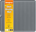Songrey Silicone Dish Drying Mat for Kitchen Counter, 18" x 16", Dark Gray | Drying Pad for Sink Dishes or Under Rack, Multi-Use as Heat Resistant Trivet, Coffee Bar Mat