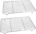 P&P CHEF Cooling Baking Rack Stainless Steel, 16.6" x 11.5", 2 Pcs, Silver | Cooling Racks for Cooking Baking Roasting Grilling Drying, Dense Wires & Smooth Edge, Easy to Clean