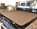 YUHFERA Stove Top Cover for Electric Stove - Silicone Stove Mat for Glass Top, Glass Cooktop Protector, XL Dish Drying Mats For Kitchen,Oven Covers for Electric Stove (Caramel,28 x 20)