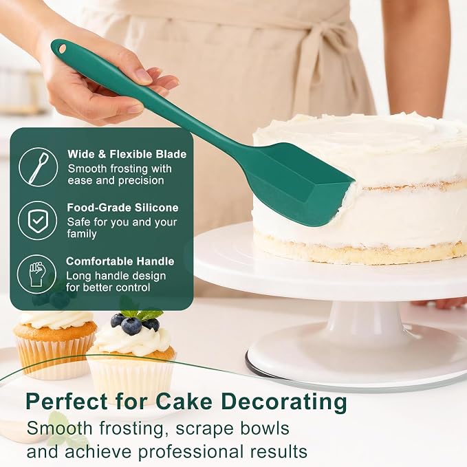 6 PCS Silicone Spurtle Spatula Set for sourdough starter Baking Cooking | Flexible Skinny Cake Cream Dough Jar Spatulas Scraper, Bread Lame Scoring Tool, Kitchen Utensil Tools for Mixing Stirring