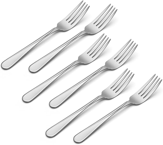 Oneida Flight Dinner Forks Silverware Set for 6, Flatware | mirror finish, dishwasher safe | cutlery set for kitchen and dining, utensil set, heavy duty, kitchen essentials