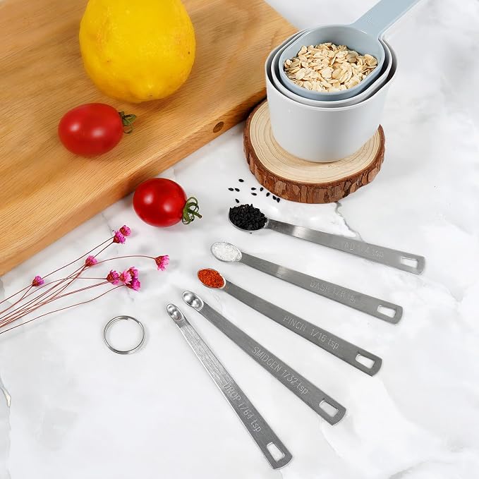 22-Pc Stackable Measuring Cups and Spoons Set with Lid | BPA-free & dishwasher safe. Premium 22-piece nested cups & spoons set with lid. Ideal kitchen tools for liquid or dry food