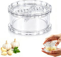 Clear Manual Garlic Twister Mincer, Crusher & Grinder for Ginger, Herbs | Clear Body Shows Mincing Texture, No-Blade Twist Design, Safe & Compact, Easy to Clean and Store